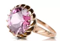 Bijoux vintage Anneau Améthyste Or rose 14 carats vintage d'origine vrc035r